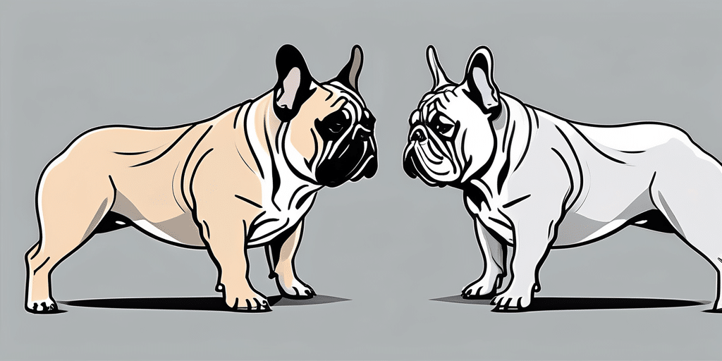 An english bulldog and a french bulldog side by side