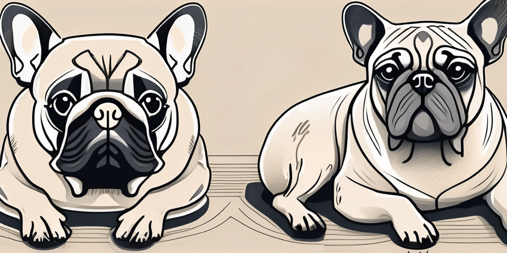 A french bulldog and a pug side by side